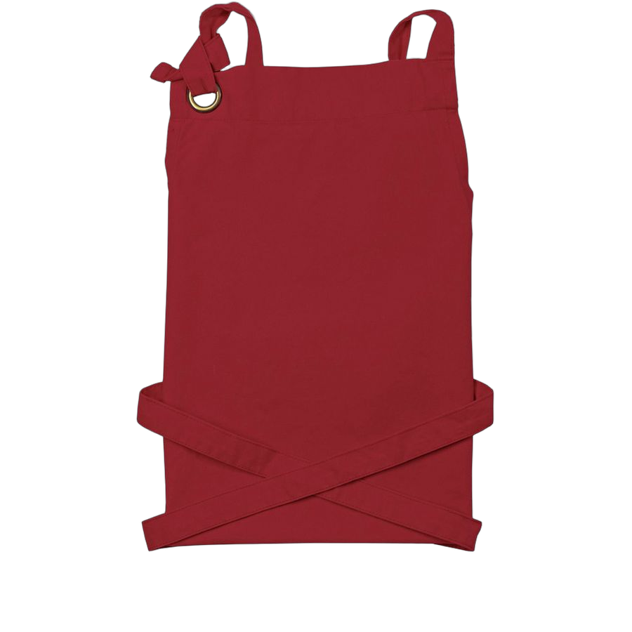 Burgundy Cotton Canvas Pocket Apron
